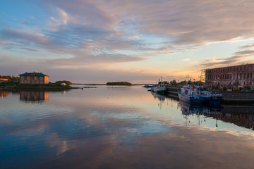 Solovki.  landscape lake sanset