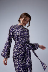 Pretty beautiful sexy elegance woman skin tan body fashion model glamor pose wear trend dress...
