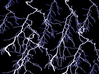 Lightning on a black background