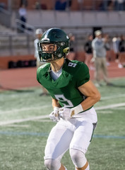 Football player in action during a game in South Texas