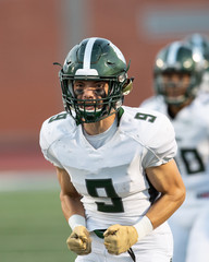 Football player in action during a game in South Texas