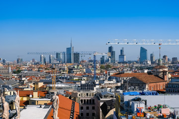 ミラノ 街並み ドゥオモ屋上から