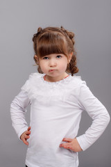 Young model in a white jacket