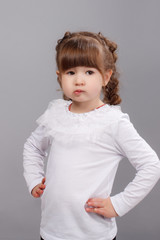 Young model in a white jacket