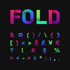 Colorful font set with three different gradient, vector illustration