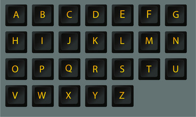 black gold keyboard letter character keyboard button, schwarz golden Zeichen Schrift Button Tastatur
