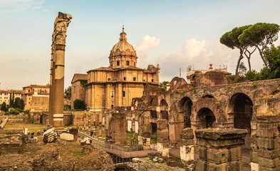 Fototapeta premium Ancient medieval ruins of Rome