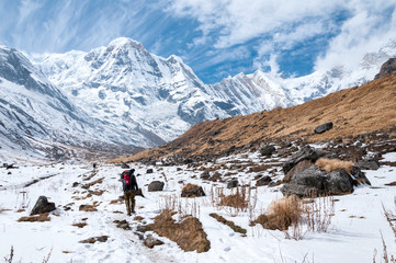 Hiking in the Himalaya Mountains, Nepal
