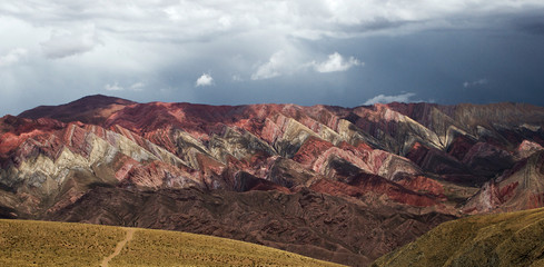 Geology. Andes mountain range. The colorful Hornocal mountain in Humahuaca, Jujuy, Argentina