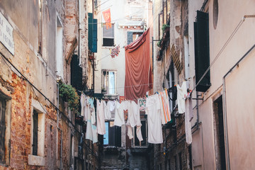 narrow street in venice italy