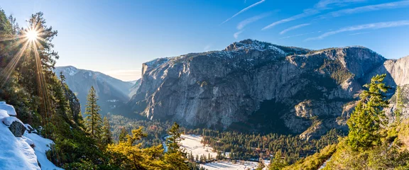 Muurstickers Half Dome Yosemite Valley Panorama