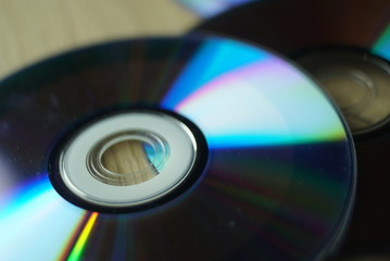 old compact discs close up