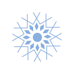 Snowflake flat vector icon isolated on a white background.