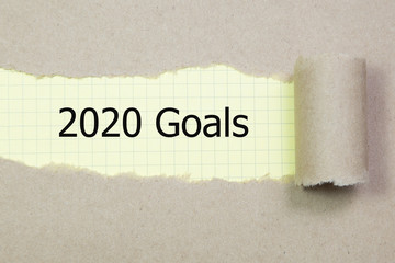 2020 GOALS word written under torn paper
