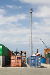 Stacked Containers In Stockyard