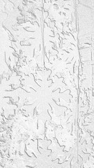 White and gray background on a Christmas theme. Christmas tree with toys and decorations
