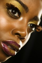 African American Woman With Highfashion Makeup