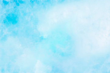 Abstract  painting in shades of blue. Colorful paint splashes. Watercolor sky blue texture. Modern art