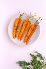 Delicious roasted carrots from above