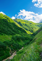 Obraz premium beautiful landscape of summer mountain valley in Georgia