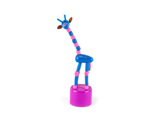 wooden toys for children on a white background. 