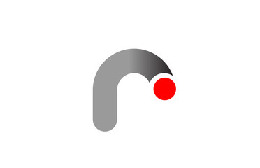letter R logo alphabet design icon for business grey red