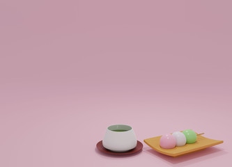 花見団子イメージ3DCG背