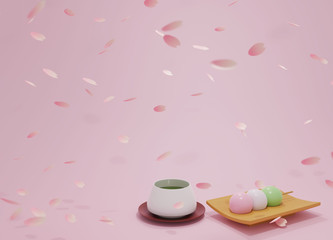 花見団子イメージ3DCG
