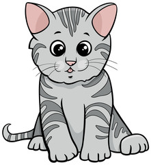 Fototapeta na wymiar gray tabby kitten cartoon animal character