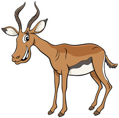 African impala cartoon animal character - obrazy, fototapety, plakaty