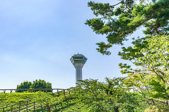 北海道の夏 函館 特別史跡 五稜郭から望む五稜郭タワー