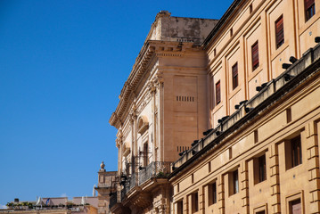 Fototapeta na wymiar balconies in an Italian piazza