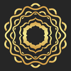 Vector gold lotus symbol. Elegant fashion flower.