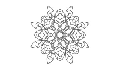 Isolated line vector black mandala