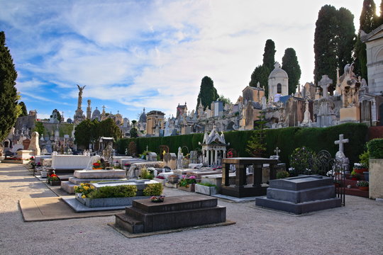 Nice, France - December 02, 2019: view of the historical Castle Cemetery (Cimetière du Château) on the Castle Hill