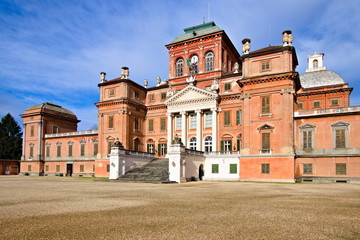 Racconigi, Italy - December 02, 2019: The Royal Castle of Racconigi is an ancient palace that was...