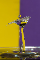 blue cocktail splash in a glass