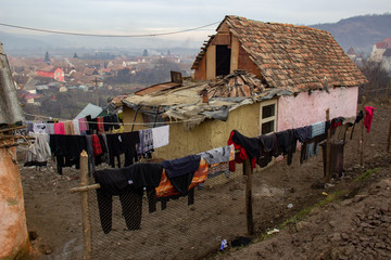 In a Roma village in Romania