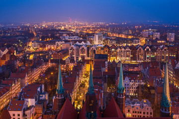 Obraz premium The city of Gdansk on the Motława river