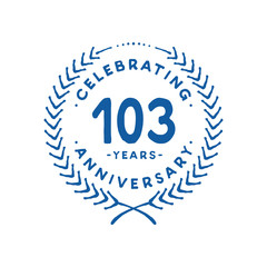 103 years design template. 103rd logo. Vector and illustration.