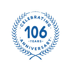 106 years design template. 106th logo. Vector and illustration.