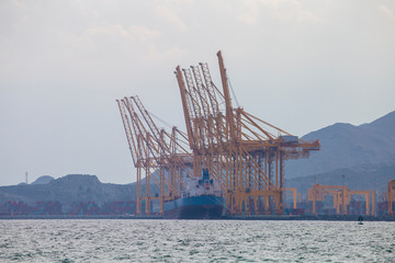 cargo docks in port on the ocean