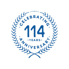 114 years design template. 114th logo. Vector and illustration.
