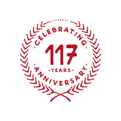 117 years design template. 117th logo. Vector and illustration.