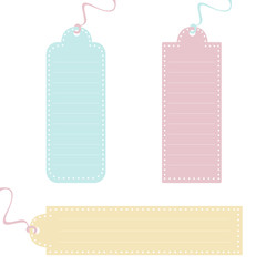 Cute set of pastel colored tags! Delicate and fun vector illustration