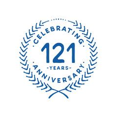 121 years design template. 121st logo. Vector and illustration.