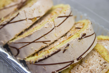 Sliced biscuit slices top view