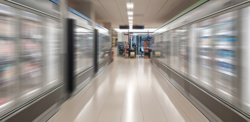Supermarket blur effect for background, frozen section