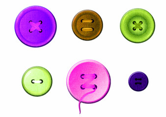 isolated colorful circle buttons set