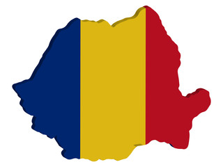 Romania Map flag Vector 3D illustration Eps 10
